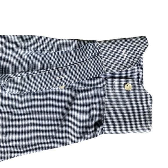 Hart Schaffner Marx Button Down Non Iron Linen Blend Shirt Mens 17 1/2 35 #51C - Picture 6 of 12